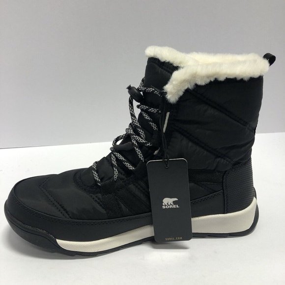Sorel Whitney II Short Lace Winter Boot (Kids Sorel Youth Whitney II Short Lace Waterproof Winter Boots Black, Girls’ Size 6M
